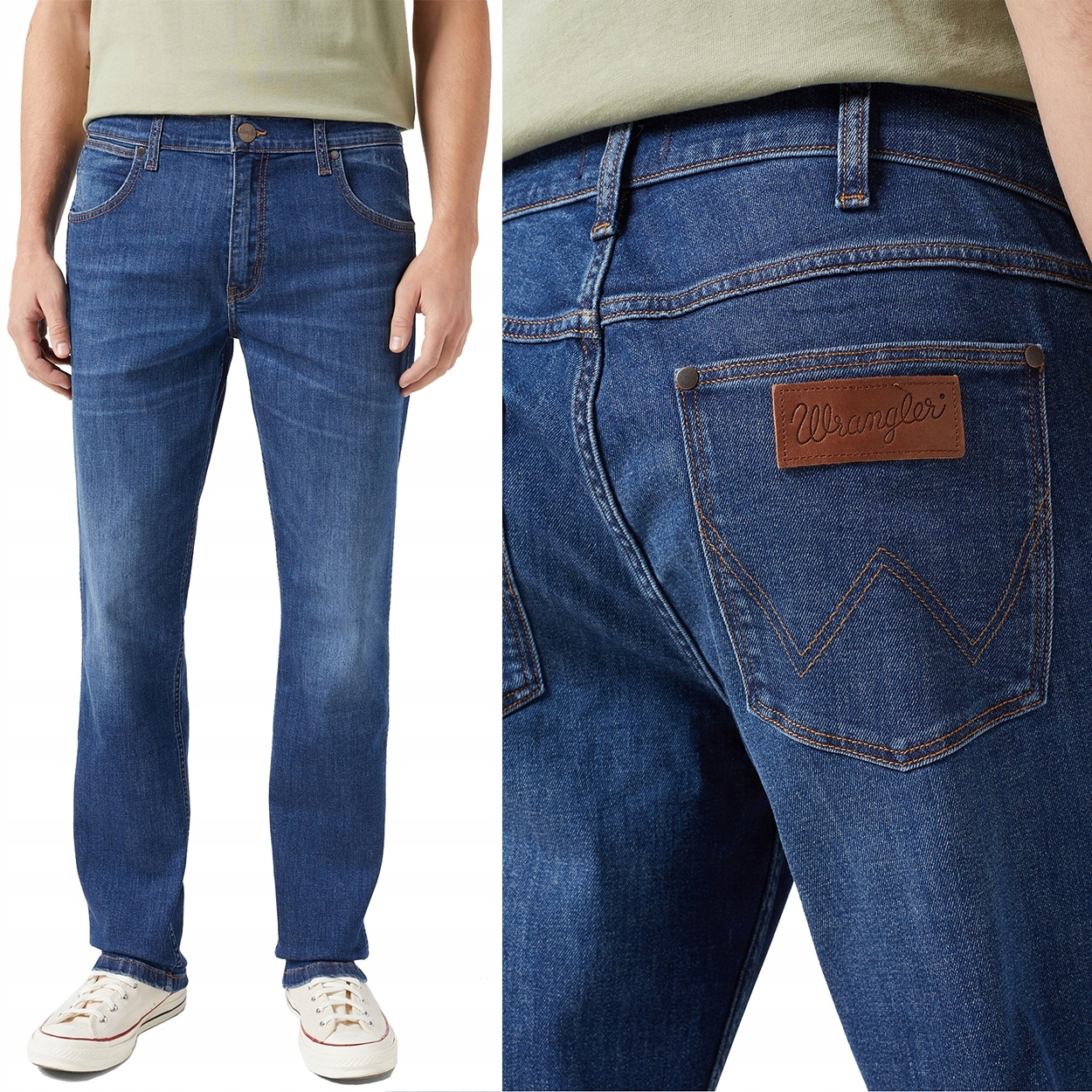 Wrangler Greensboro Winston Džins jednoduché tmavé džínové kalhoty W31 L34