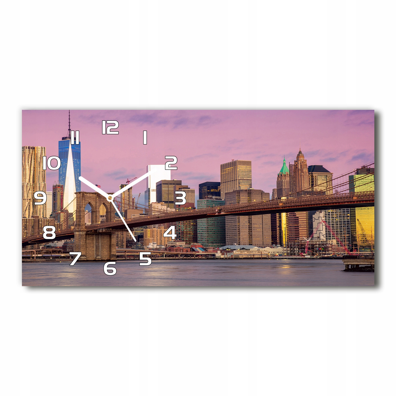 

Zegar ścienny szklany Manhattan Nowy Jork 60x30 cm