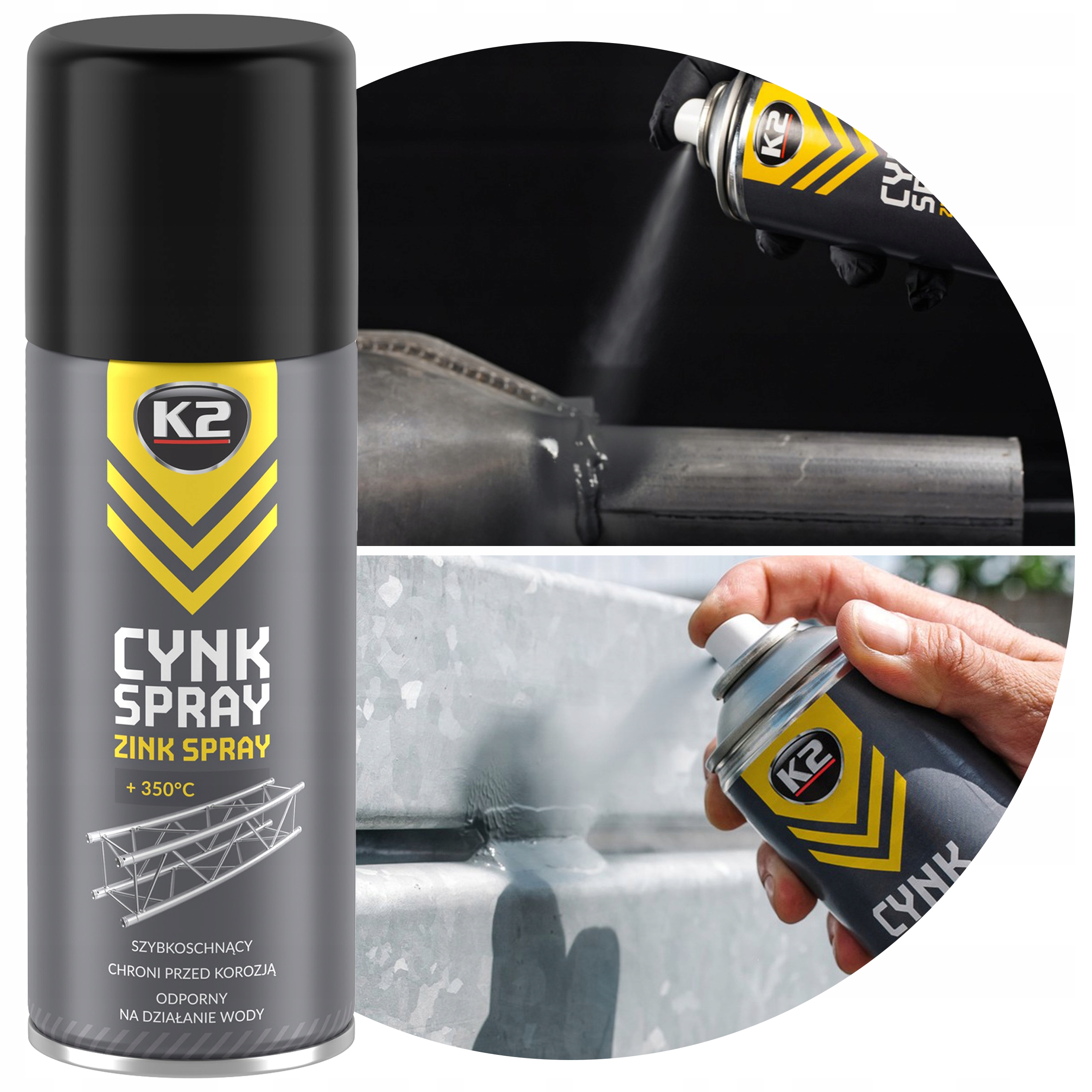 Preparat antykorozyjny cynk w sprayu do karoserii K2 Cynk Spray 400ml