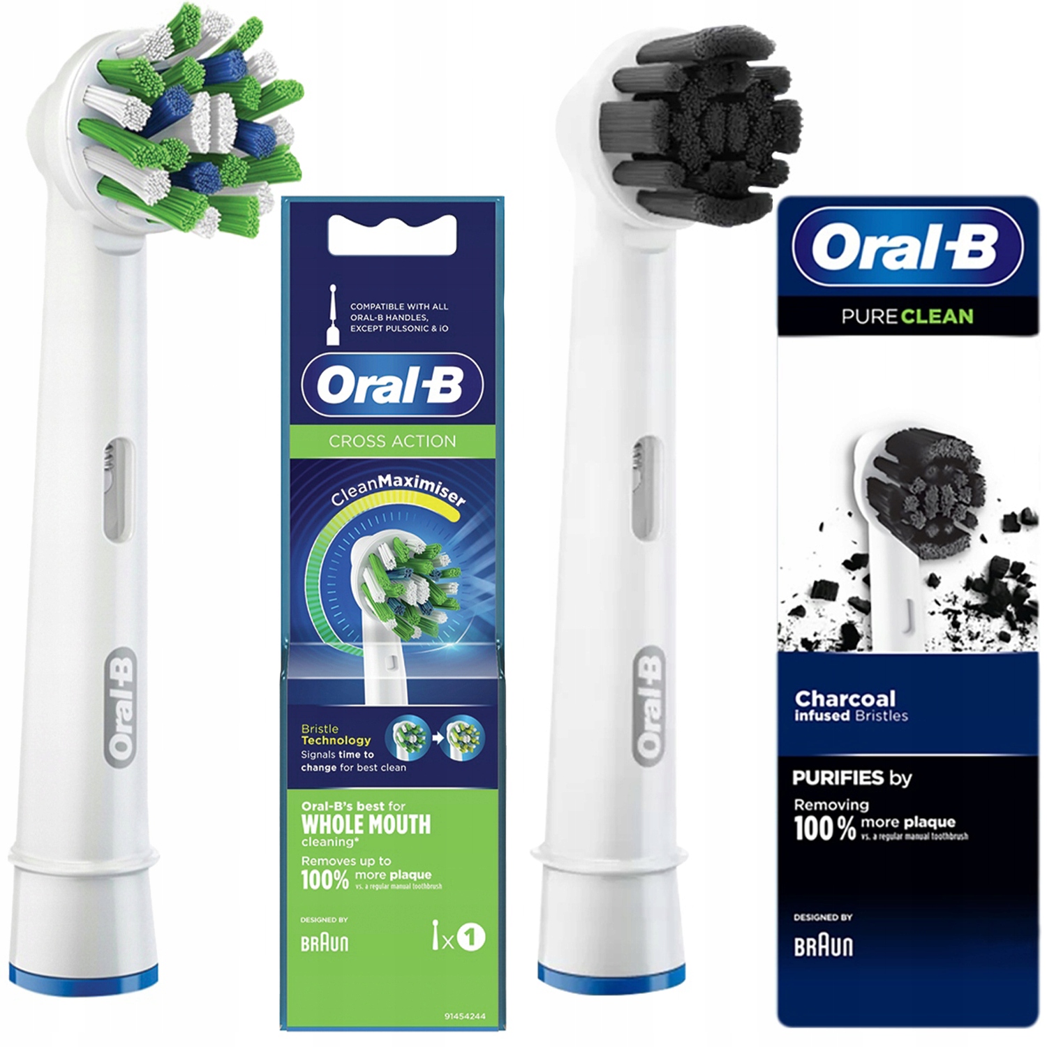 2 Końcówki Oral-b Cross Action Pure Clean Węgiel