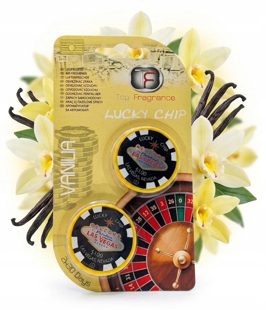 Zapach Do Auta Żetony Do Kasyna Las Vegas Lucky Chip Vanilla 2SZT.