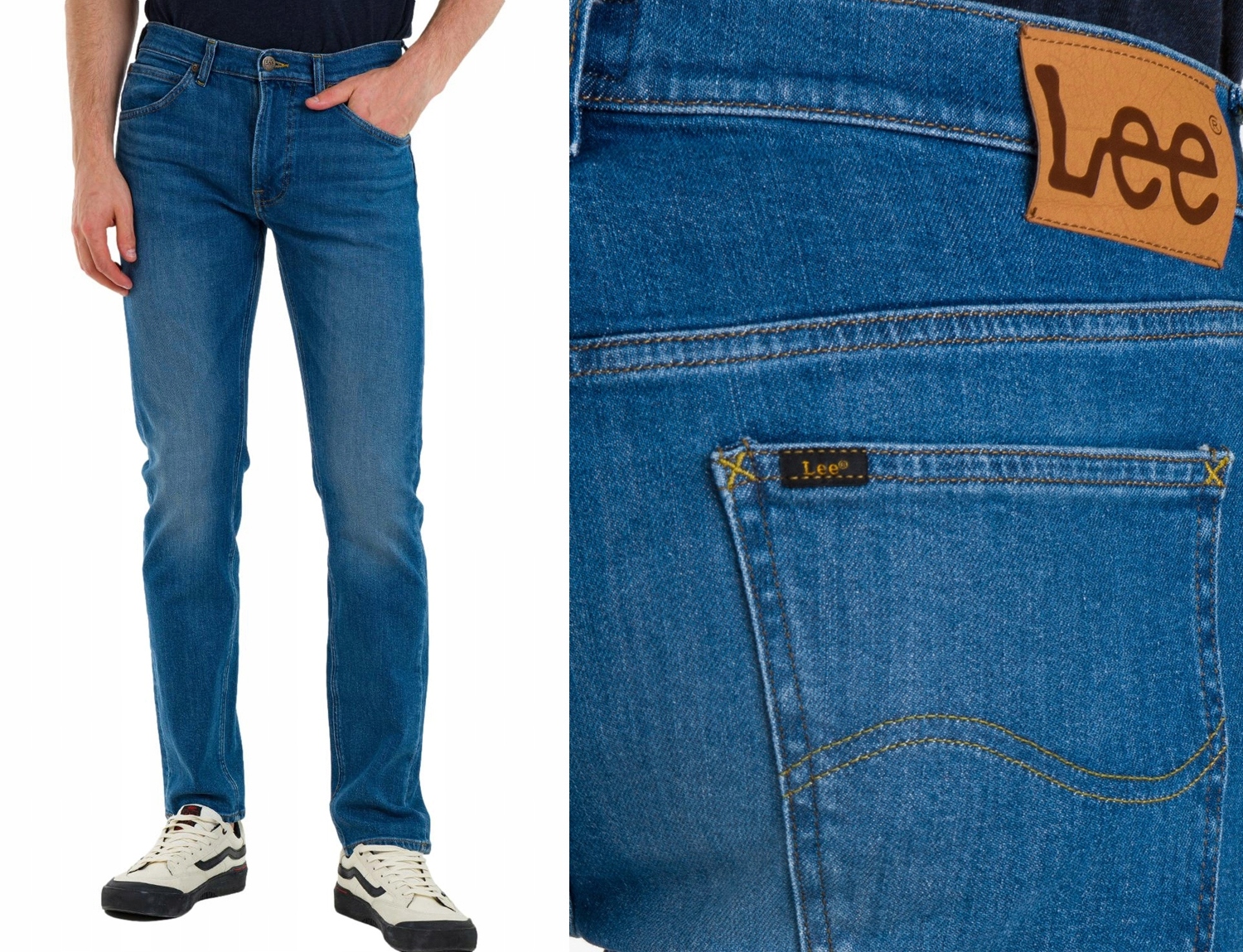 Pánské jednoduché džínové kalhoty Lee Daren Zip Fly Dark Freeport W38 L32