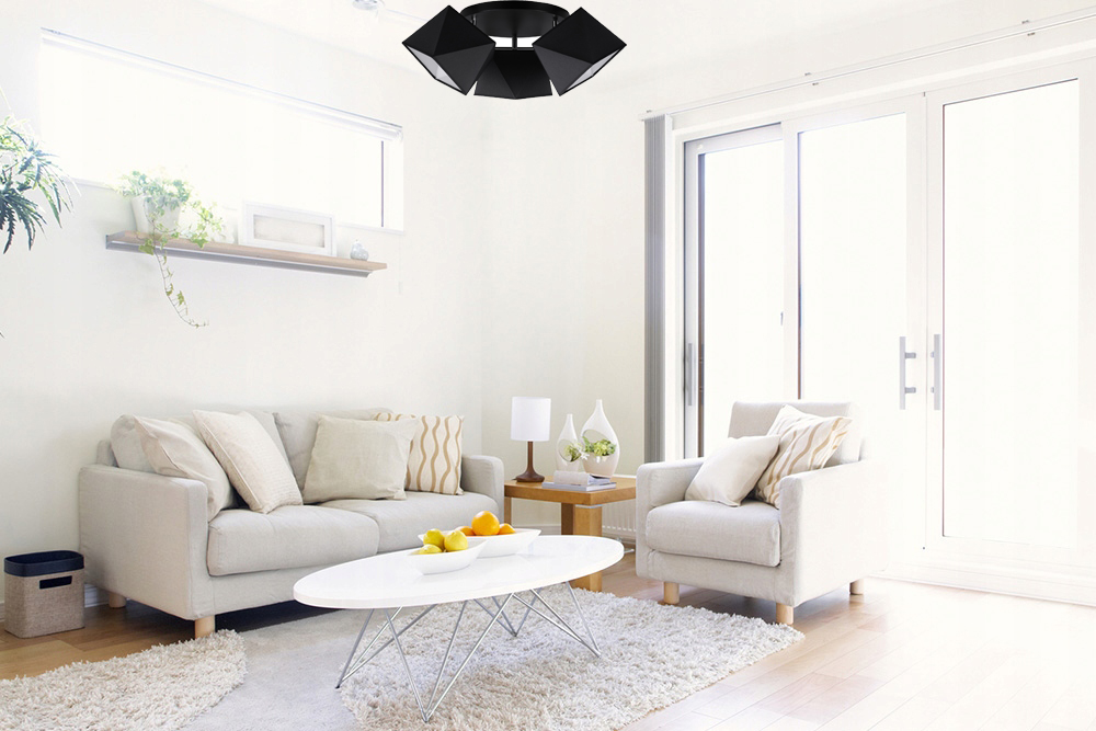 LAMPA WISZĄCA SUFITOWA ŻYRANDOL PLAFON DIAMENT LED Kolor czarny