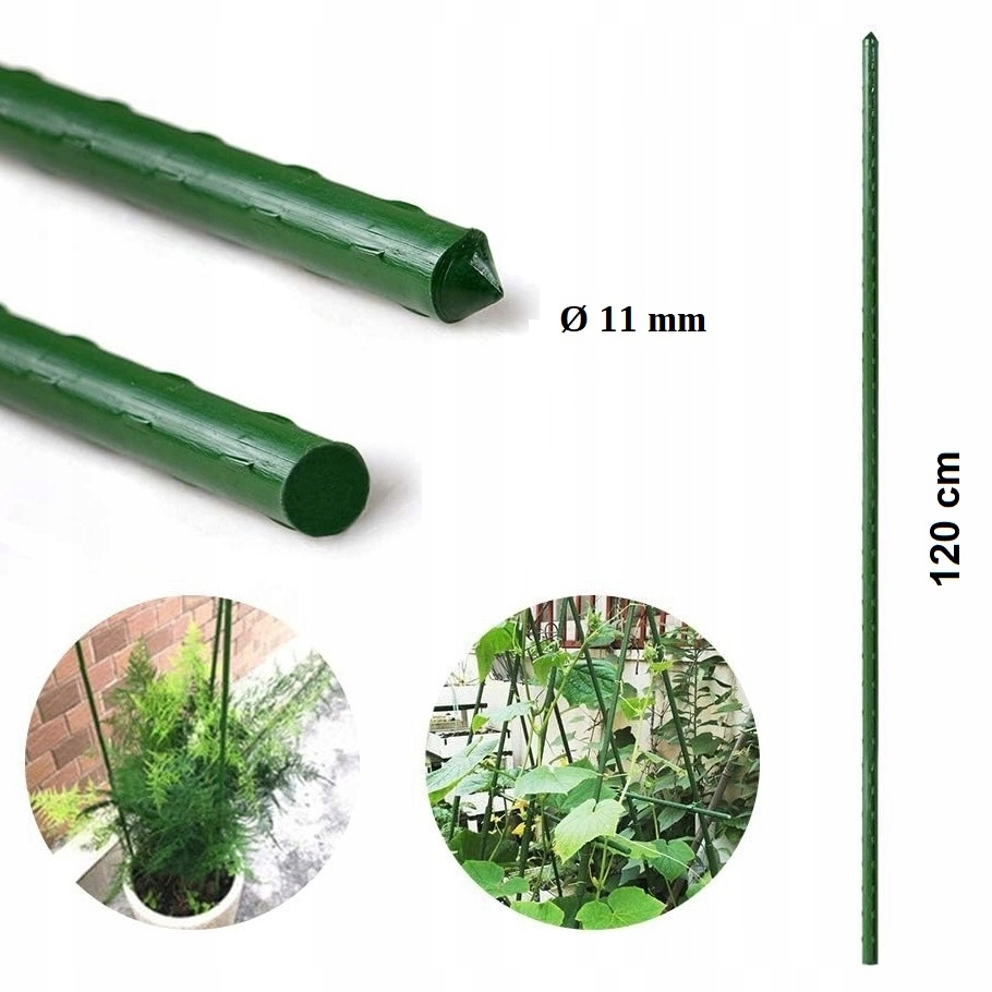 TYCZKA POWLEKANA DO ROŚLIN PODPÓRKA STALOWA 120/11 Wysokość produktu 120 cm