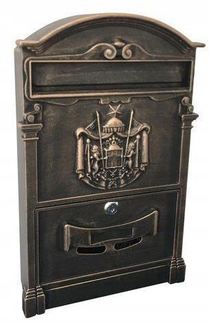 schránka poštovní 410*255*90mm, hliníková, patina antique bronze
