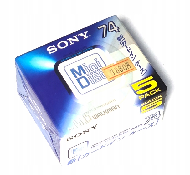 Minidisc Sony 74 5 MDW-74DL 5 Pack Originálne Vyrobené V Japonsku Diskety MD