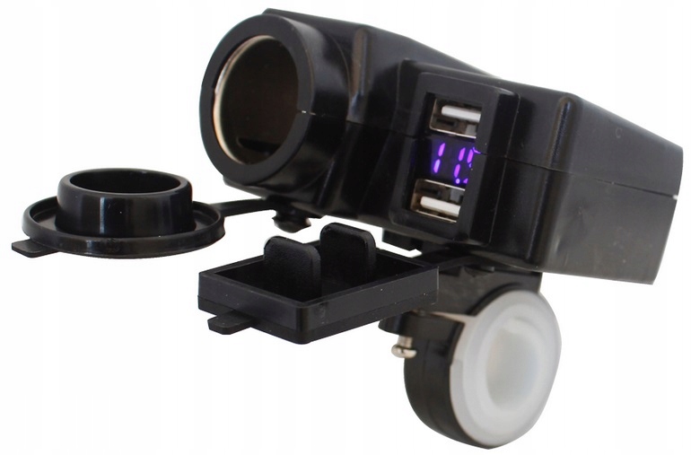 

Gniazdo Ładowarka Motor Quad 2XUSB 12V Woltomierz