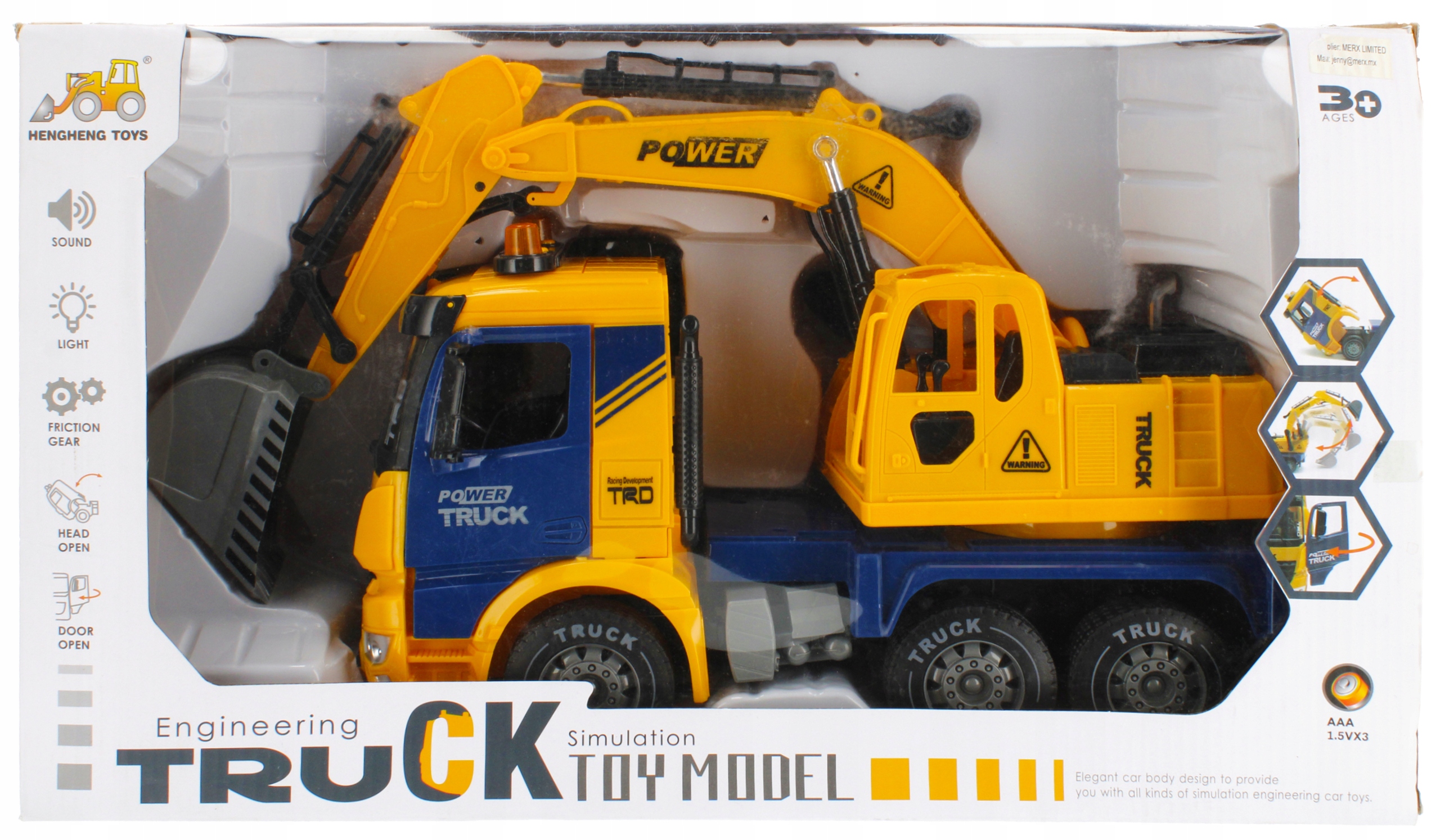 Maszyna budowlana koparka dźwięk+światło Kod producenta 481106