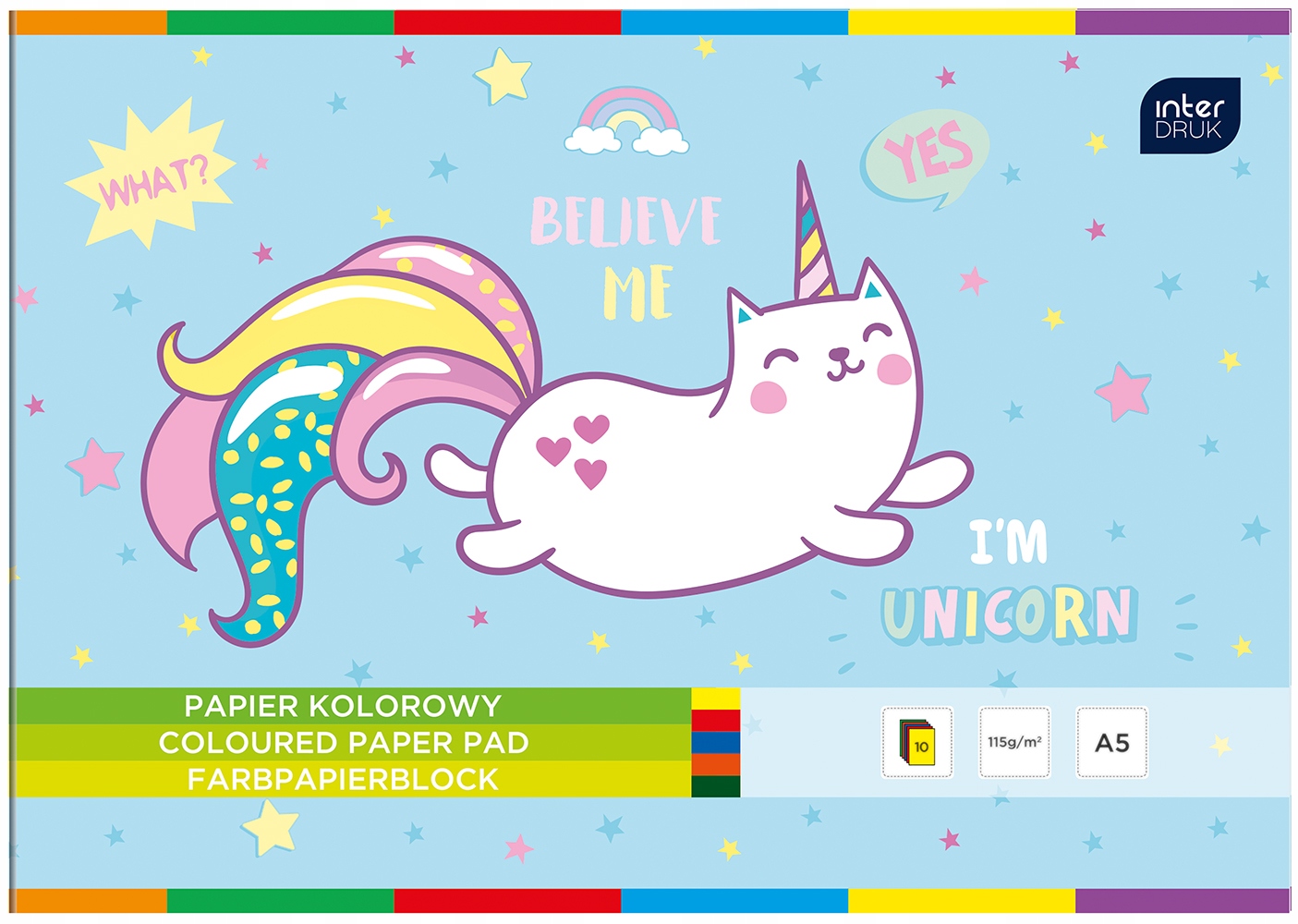 Zeszyt Papierów Kolorowych A5 10szt 115g Wycinanki Marka Interdruk