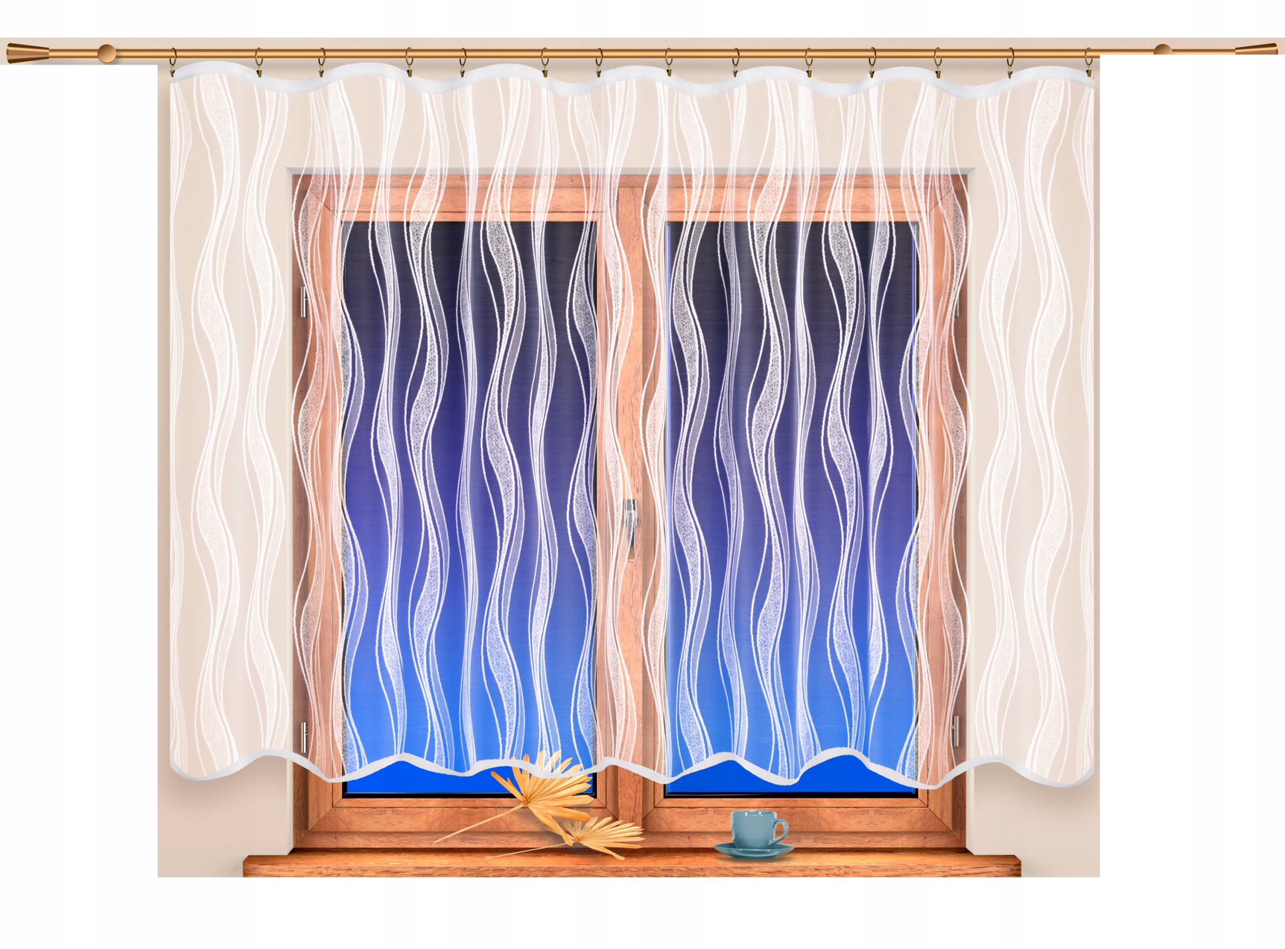 Mg Záclona žakár 3904 Bílá 330X160 s páskou