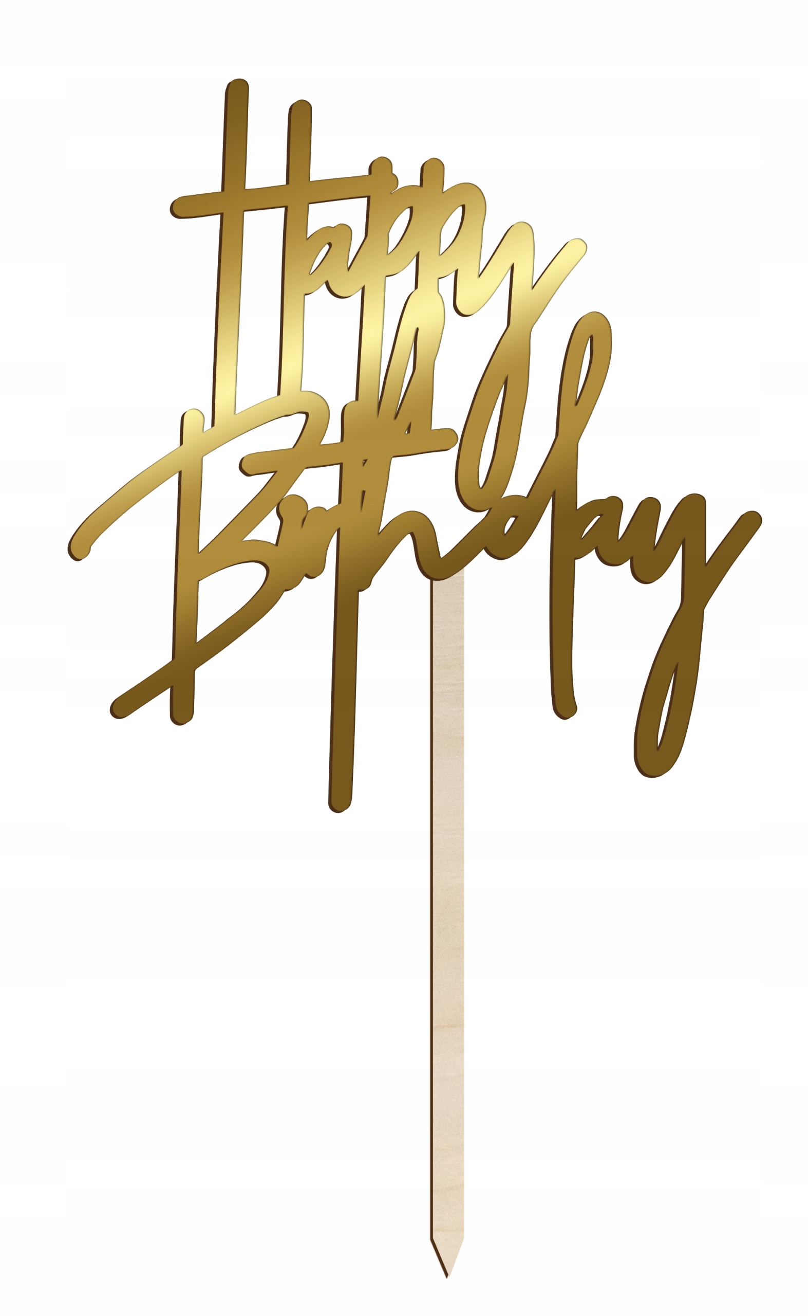 

Topper Urodzinowy Happy Birthday Złoty