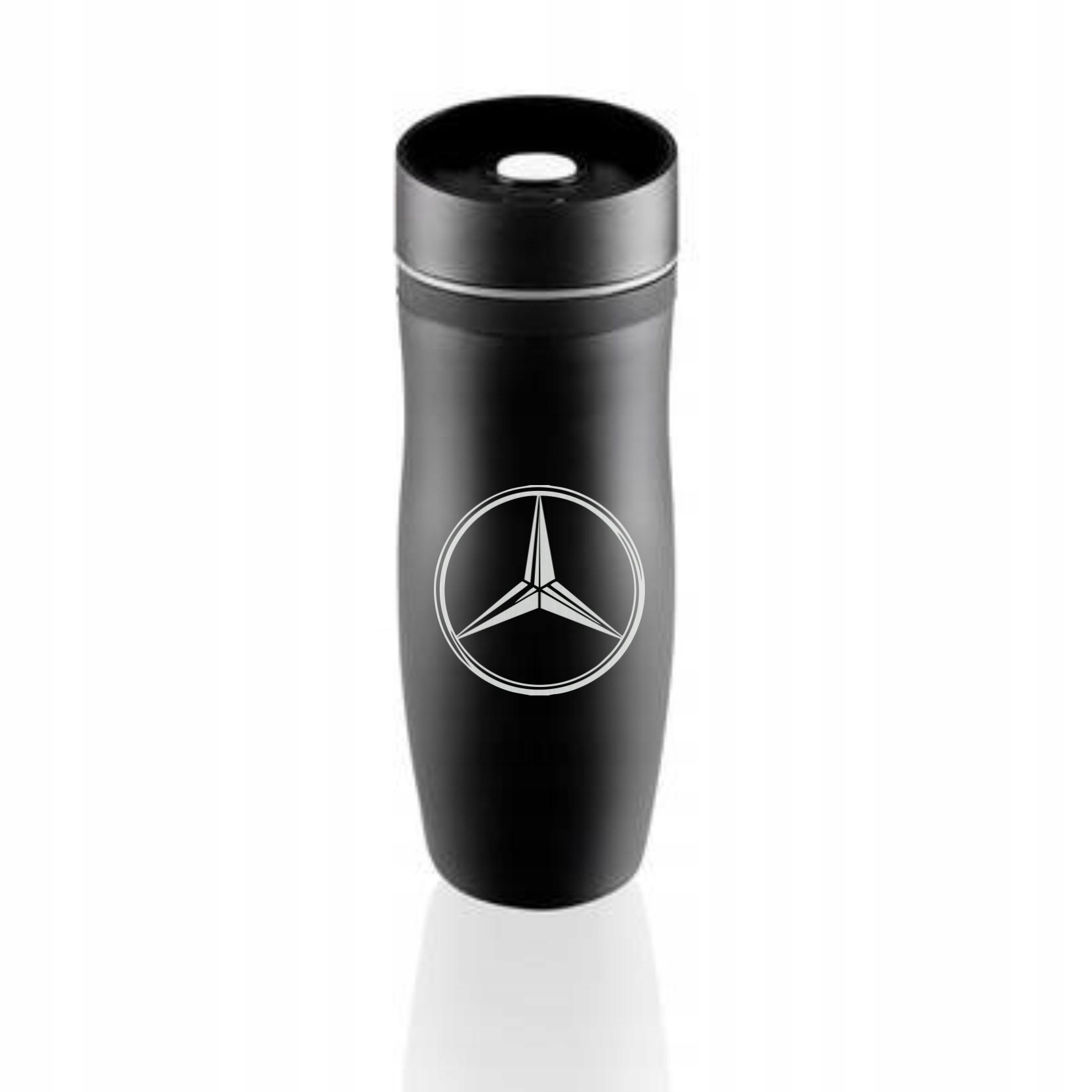 Czarny Kubek Termiczny z Grawerem Mercedes, Bmw itp. Solidny