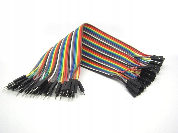 Przewody kable zworki DuPont M-F 40 szt 20cm Kod producenta 8761