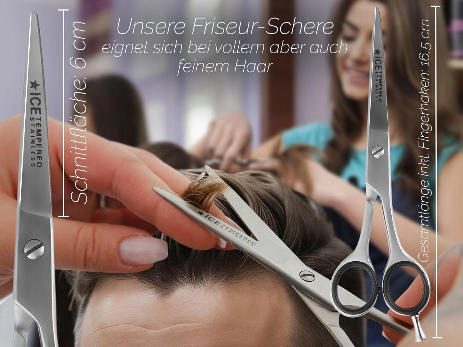 Kadeřnické nůžky 15,5 cm pro předřezávání vlasů