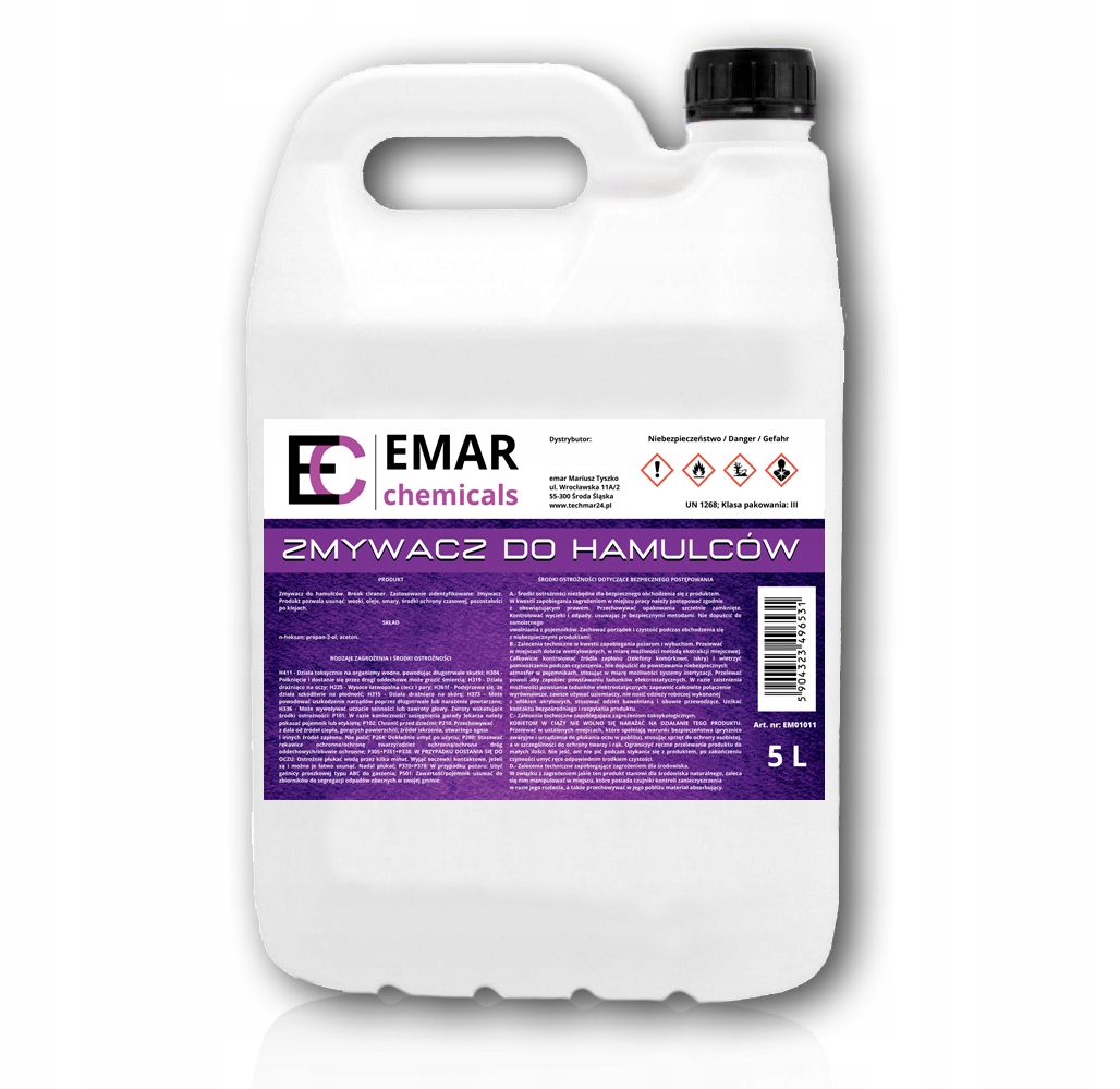 

Zmywacz do hamulców 5l Brake Cleaner Professional