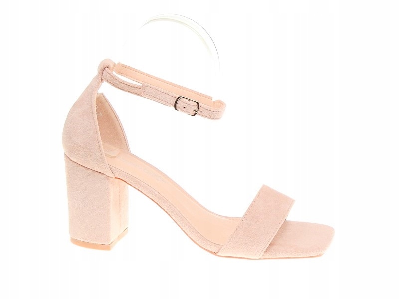 ZAMSZOWE SANDAŁY NA SŁUPKU Pink r.39
