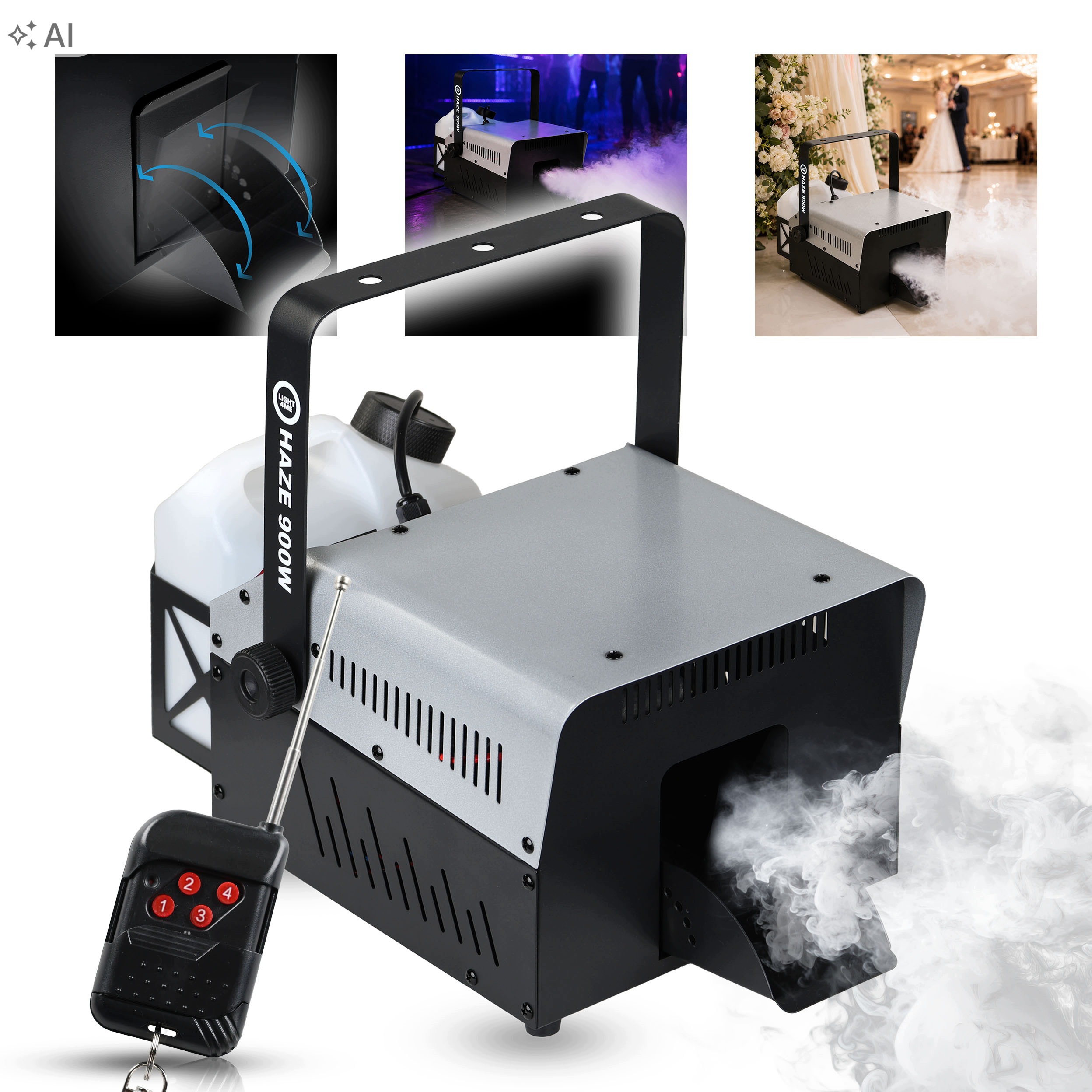 Hazer Generátor Kouře Jevištní Generátor Mlhy Kouř Haze 900W DMX Dálkové Ovládání