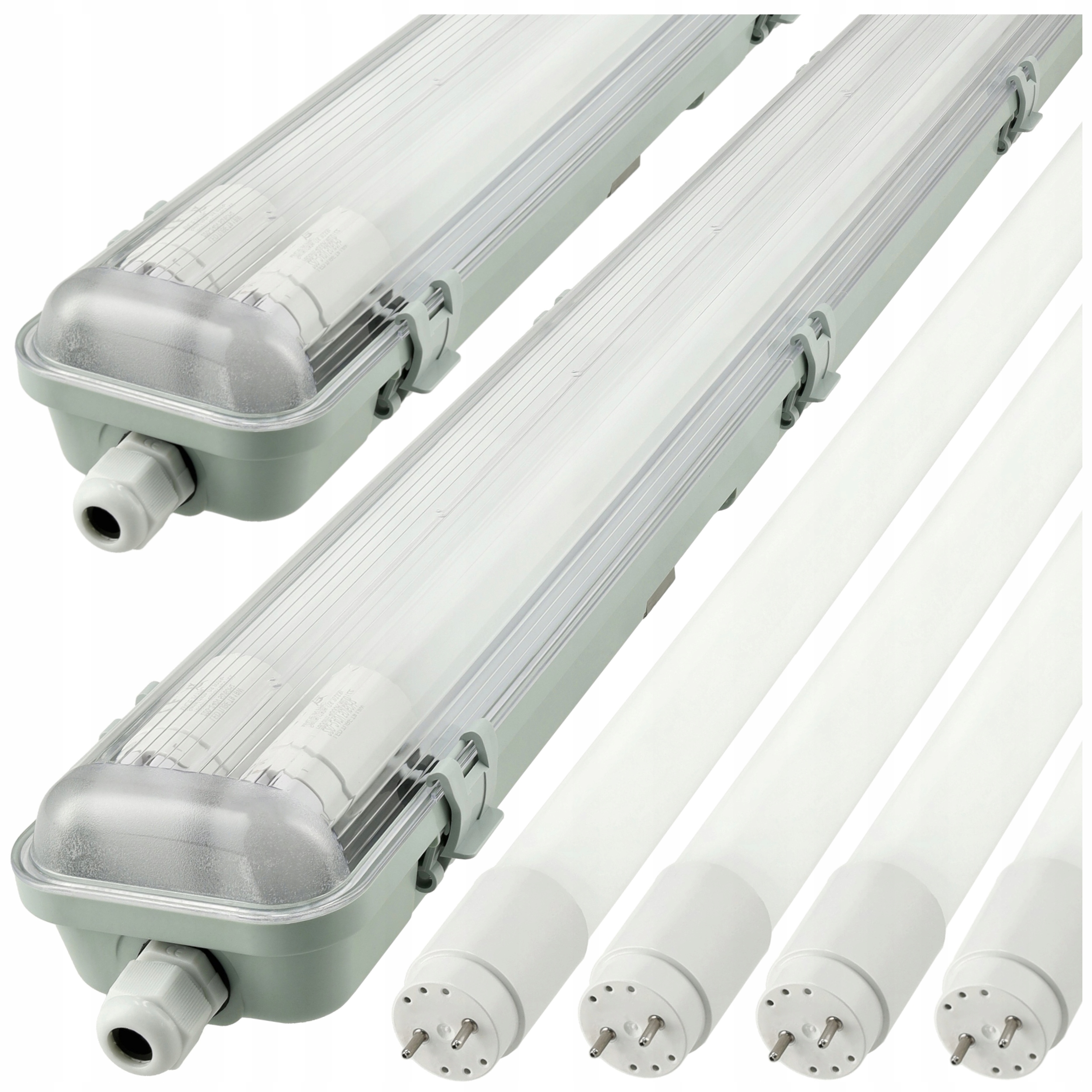 2x Led hermetické svítidlo 120 cm Led trubice 230 V s reflektorem