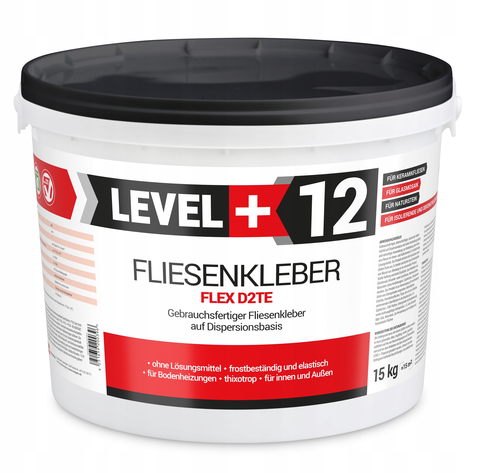 Hotové lepidlo na kamenné dlaždice 15 kg Bílé D2 L+12