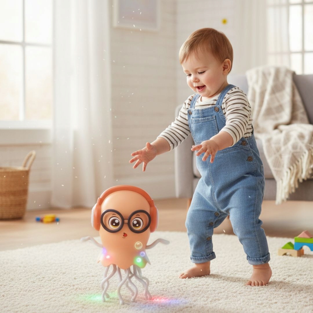 TAŃCZĄCA MEDUZA OŚMIORNICA INTERAKTYWKA ŚWIECI JEŹDZI TAŃCZY ŚPIEWA LED Marka bez marki