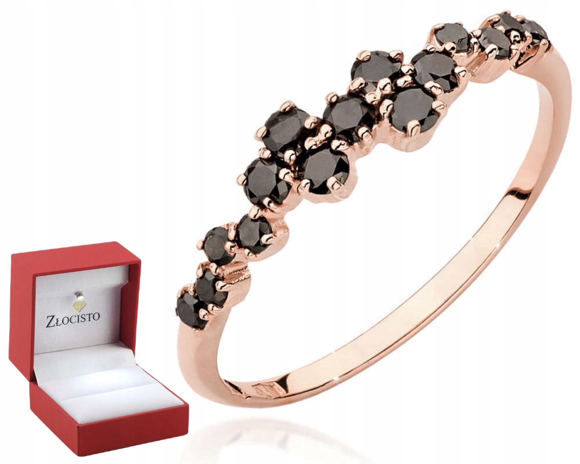 prstýnek s černými Brilianty 585