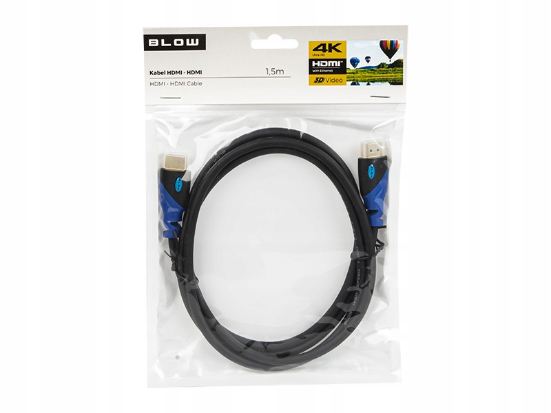 Kabel Hdmi-hdmi Blue 1,5 m 4K Przewód Prosty
