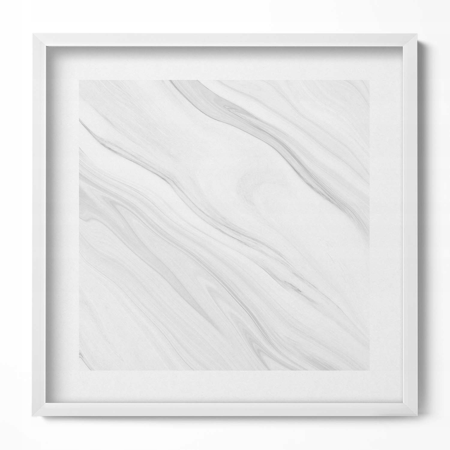 Nástěnný obraz v bílém rámu, dekorace interiéru Dekorativní mramor 50x50 cm