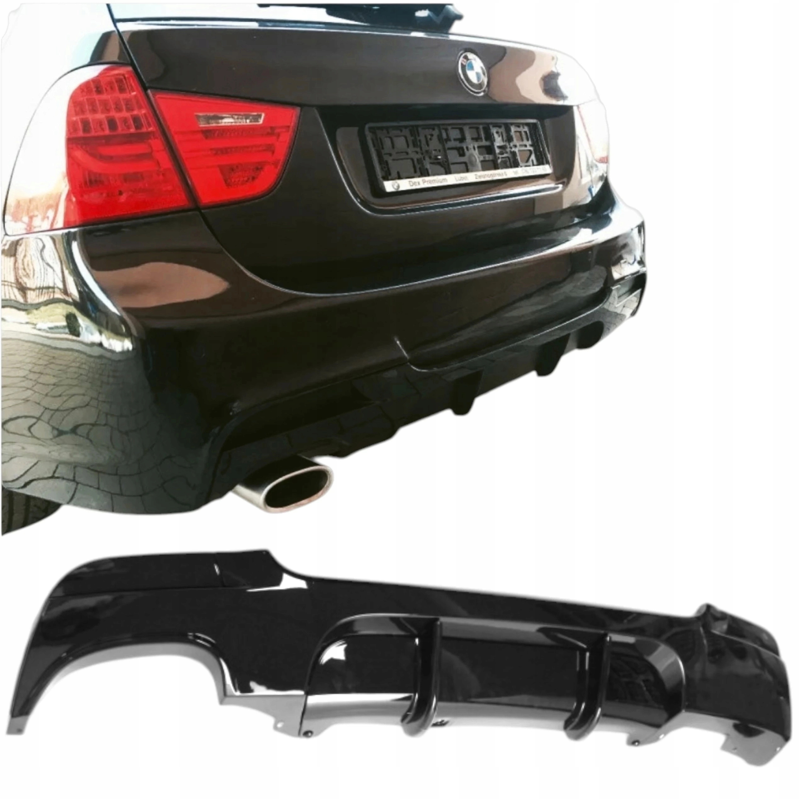 Bmw E90 E91 04-12 Spoiler Zadního Nárazníku M Balíček 2004-2012 Černý Lesk