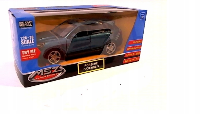 

Samochód Porsche Cayenne Msz Metal Światło Dźwięk