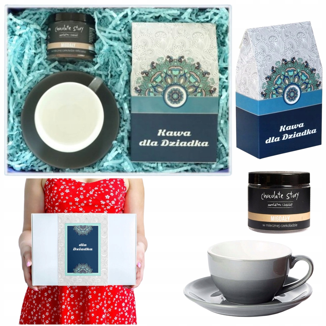 Levně Nejvkusnější krabička na mletou kávu s porcelánovým šálkem pro dědečka