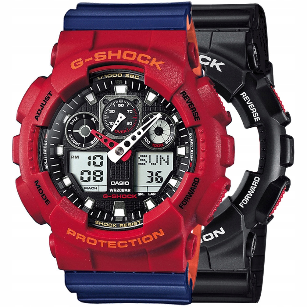 Sada G-shock GA-100-1A4ER Červená Modrá