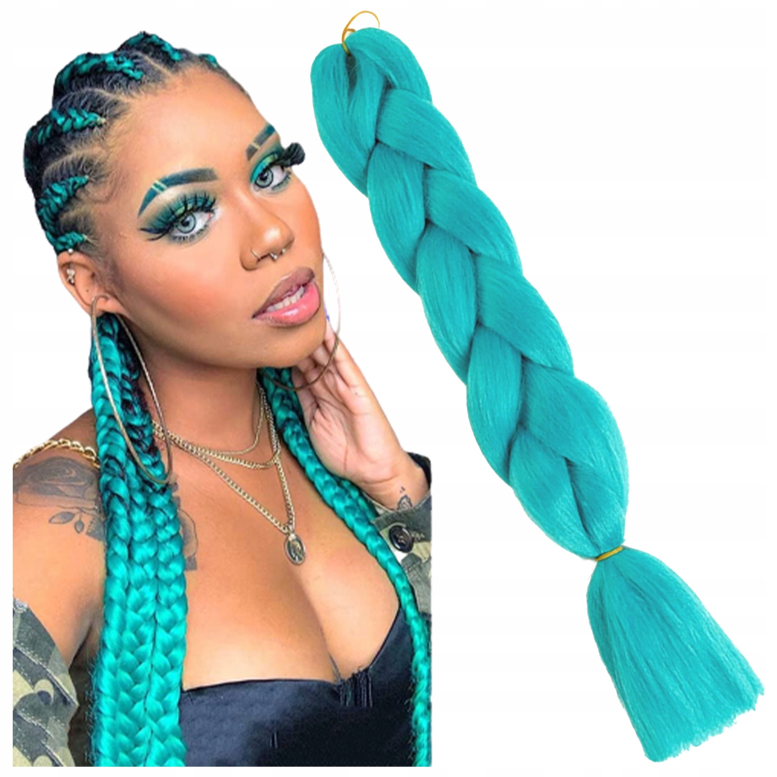 WŁOSY SYNTETYCZNE KOLOROWE WARKOCZYKI PASMA OMBRE