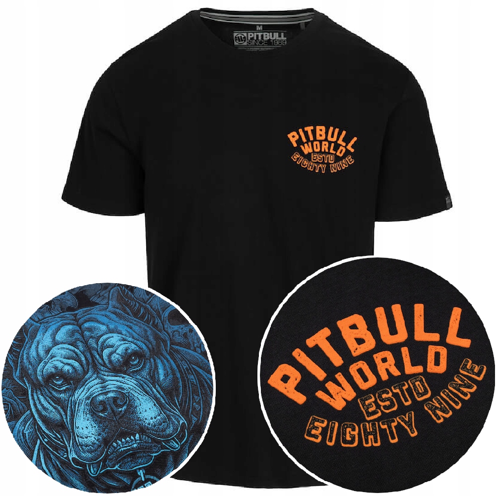 Męska Koszulka Z Nadrukiem T-shirt Bawełniany Pit Bull Guardian Angel_m
