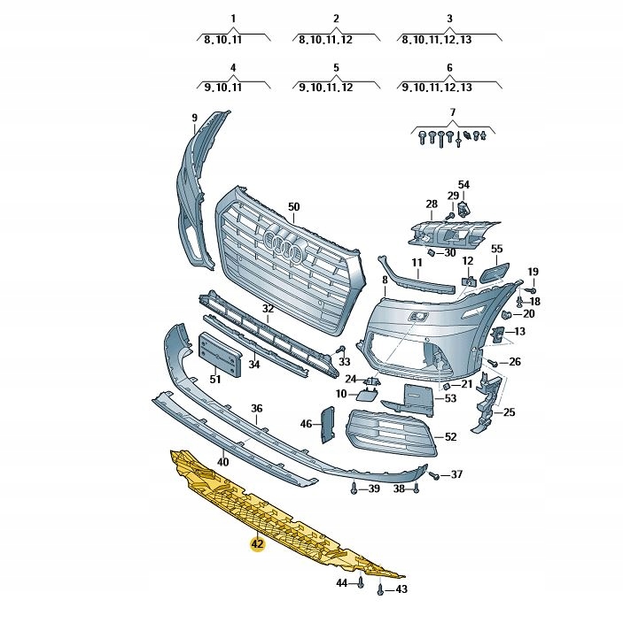OSŁONA ZAMYKAJĄCA DOLNA ZDERZKA PRZÓD AUDI Q5 FY ORYGINAŁ OD ASO