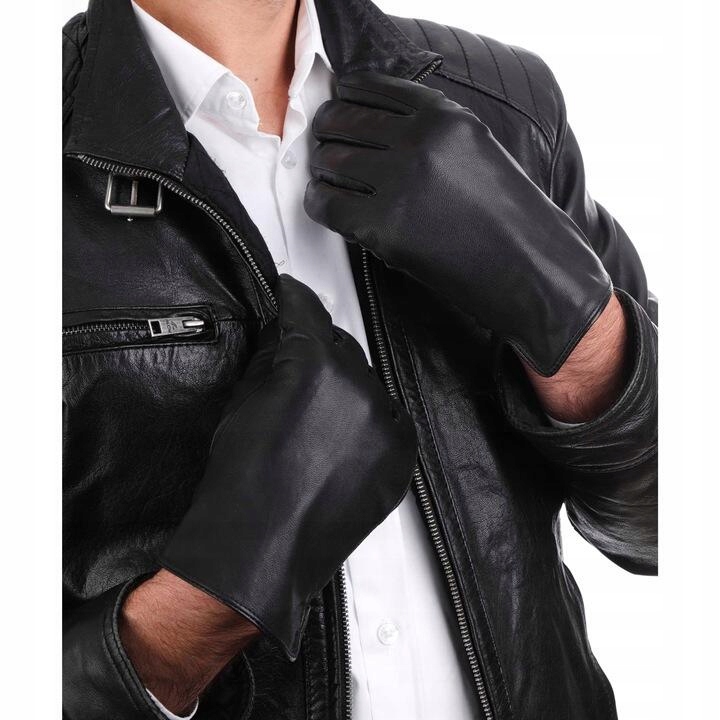 RĘKAWICZKI MĘSKIE SKÓRZANE SKÓRA CIELĘCA NA MISIU Model RKW10A-S