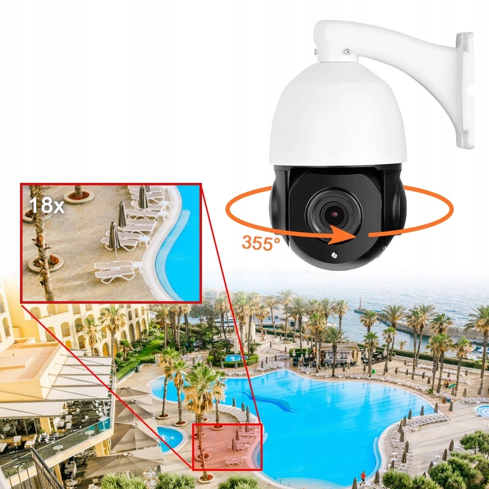 KAMERA ZEWNĘTRZNA OBROTOWA 30X ZOOM SIM GSM 5MPX Zasięg podczerwieni 80 m