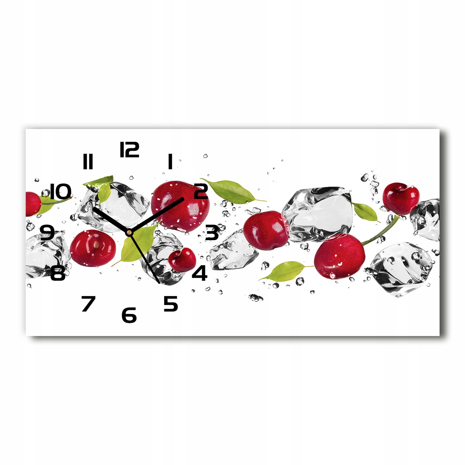 

Zegar ścienny szklany cichy Wiśnie i woda 60x30 cm