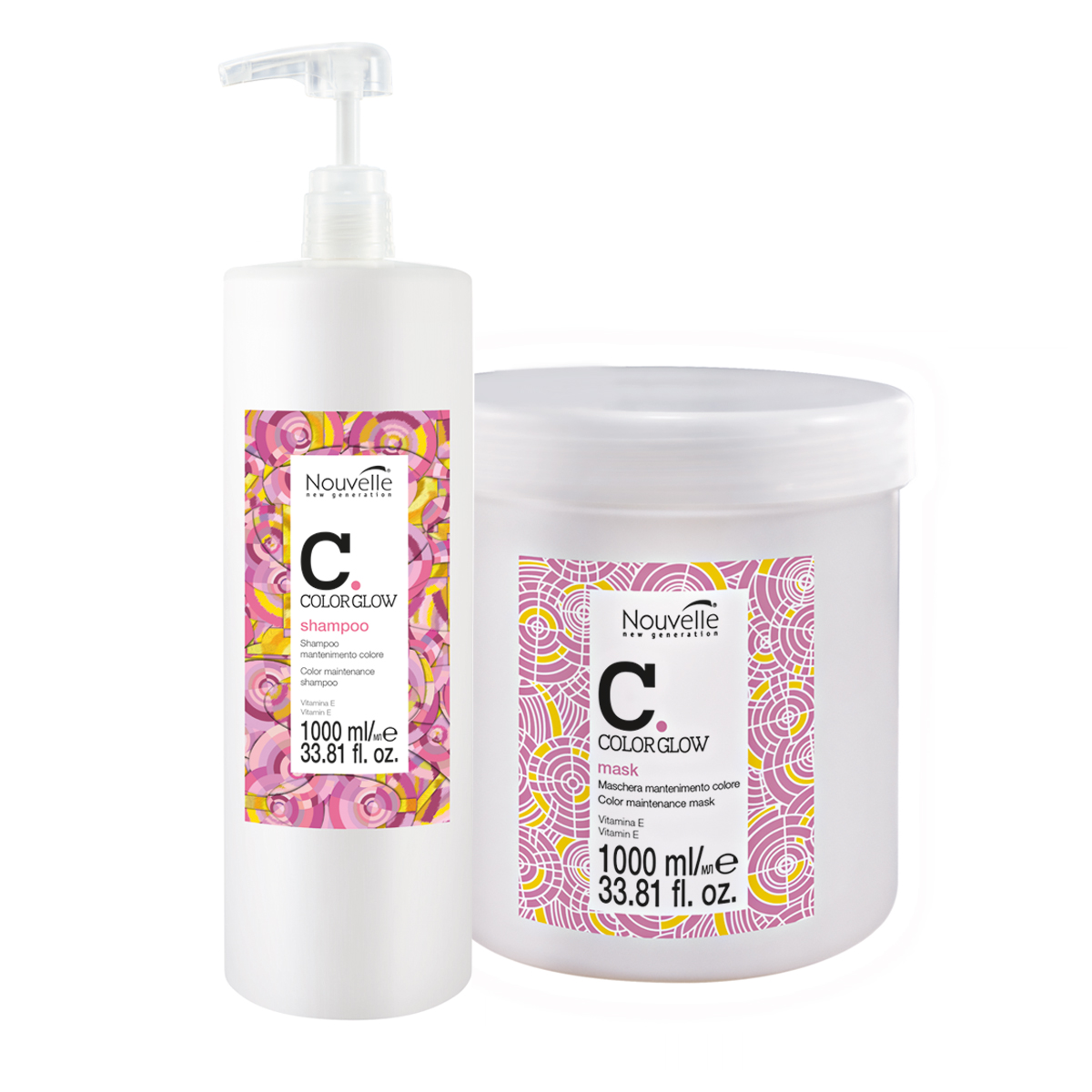 NOUVELLE COLOR GLOW Zestaw włosy farbowane 2x1000ml