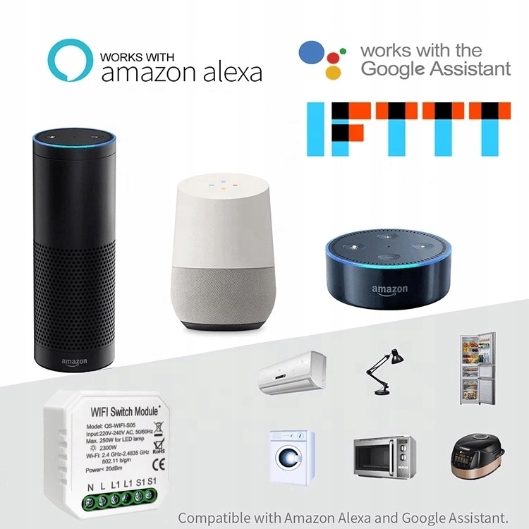 Przekaźnik WiFi TUYA z Alexa 2-kanałowy SMART HOME EAN (GTIN) 5904576021252