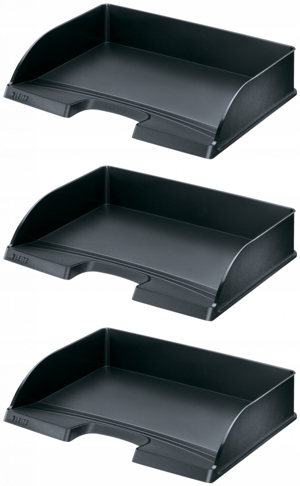 Półka na dokumenty Leitz Plus A4 czarna x3