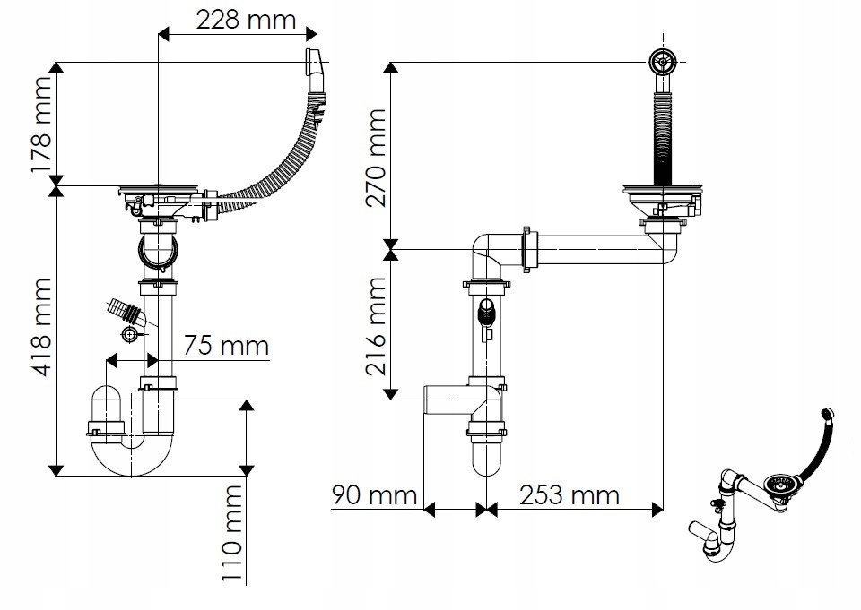 DUŻY ZLEW KUCHENNY JEDNOKOMOROWY BEZ OCIEKACZA Materiał wykonania granit