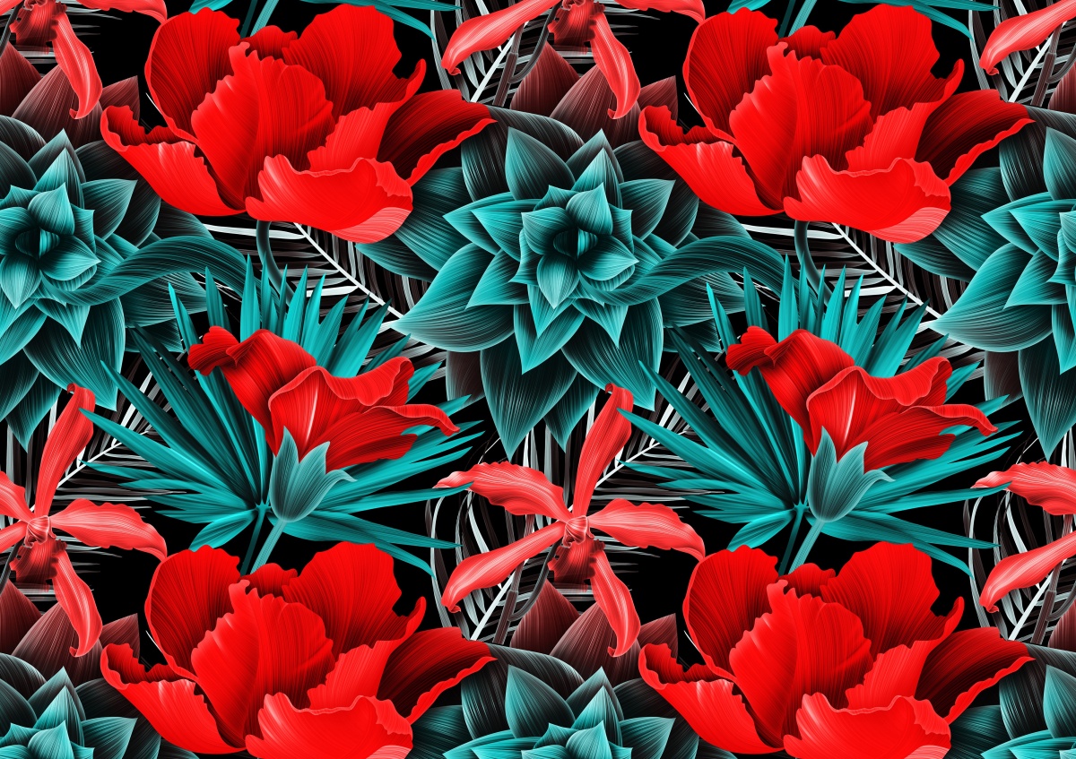 

Tapeta Flizelinowa Tropikalne kwiaty - 312x219