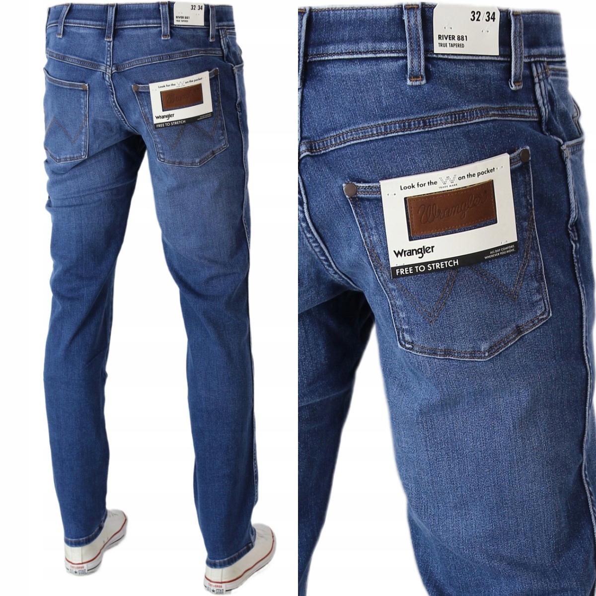 Wrangler River Tapered Slim Jeansy "outlaw" W36 L34