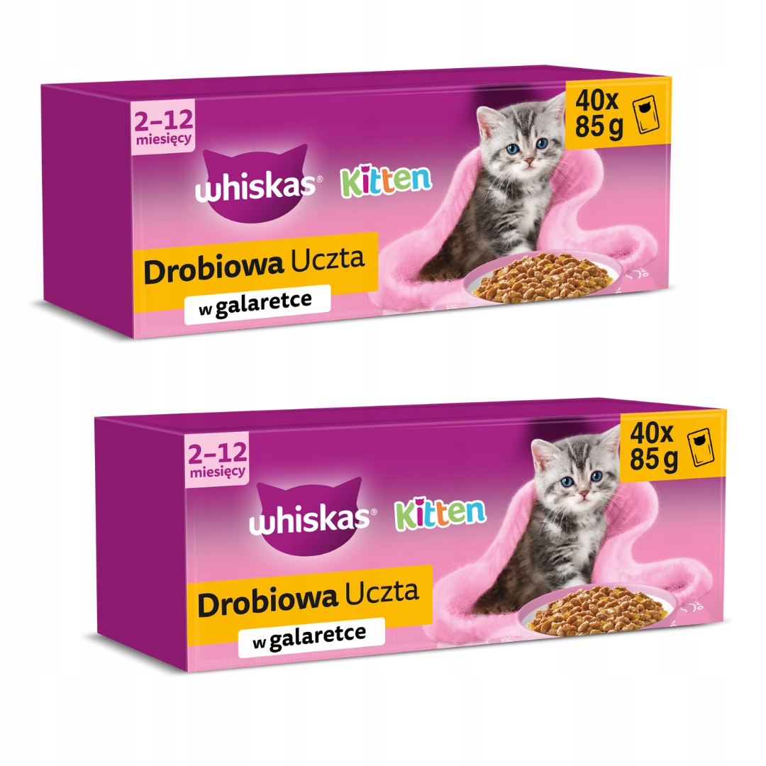 Whiskas Junior Drobiowa Uczta Karma Dla Kociąt W Galaretce 80X85 G