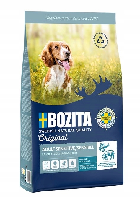 Levně Bozita Original Adult Sensitive Jehněčí a rýže suché krmivo pro psa 12 kg