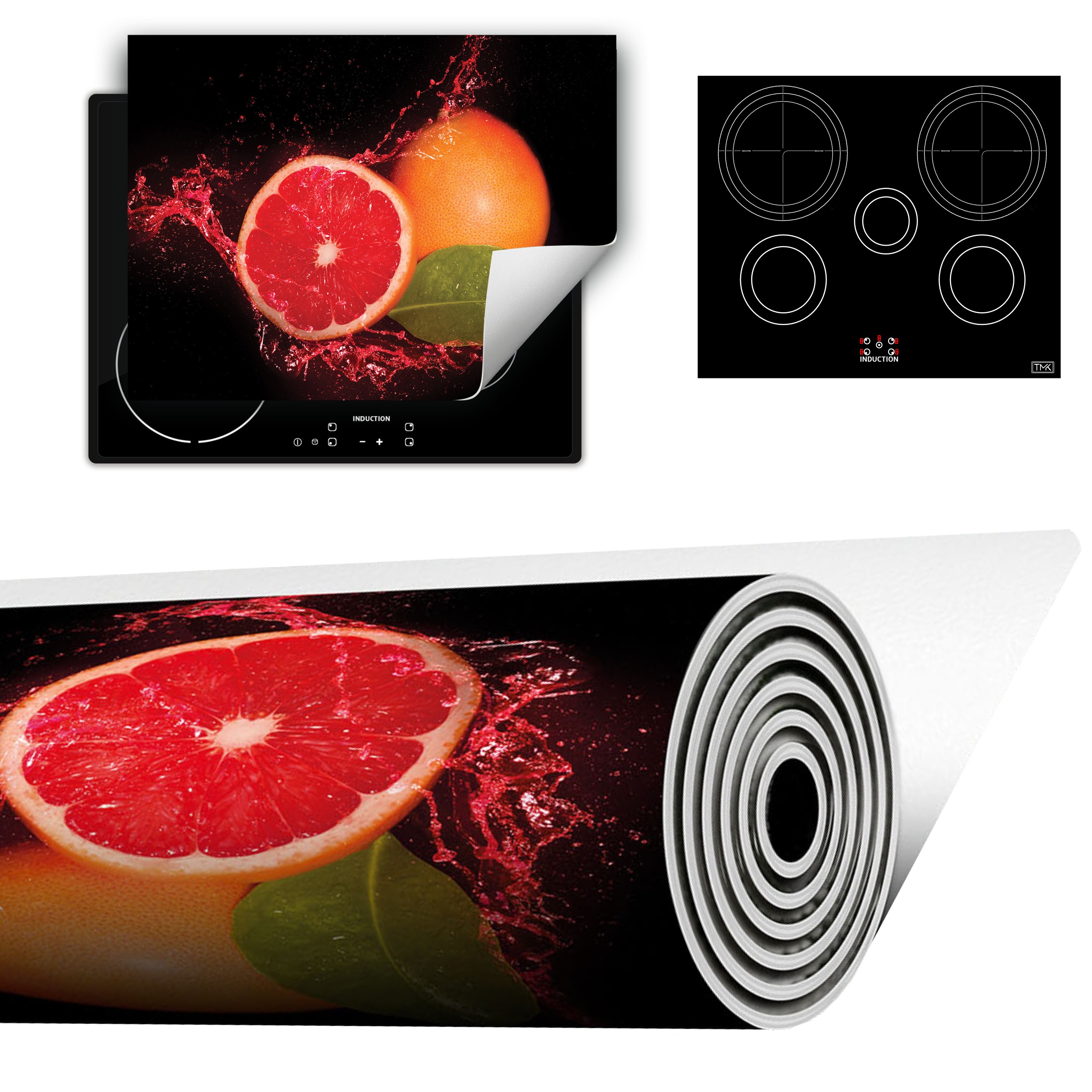 Vinylová Podložka Do Kuchyně Více Místa 70x52 černá grapefruit