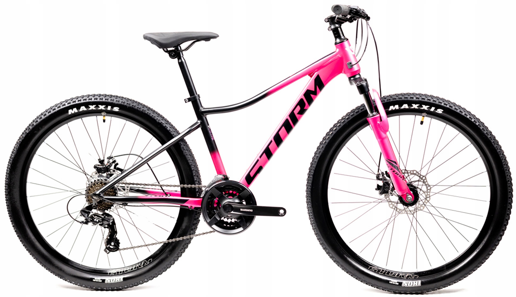 Rower 26 Storm Queen 2D 15" Ciemny Różowo Czarny Mat Shimano Aluminiowy