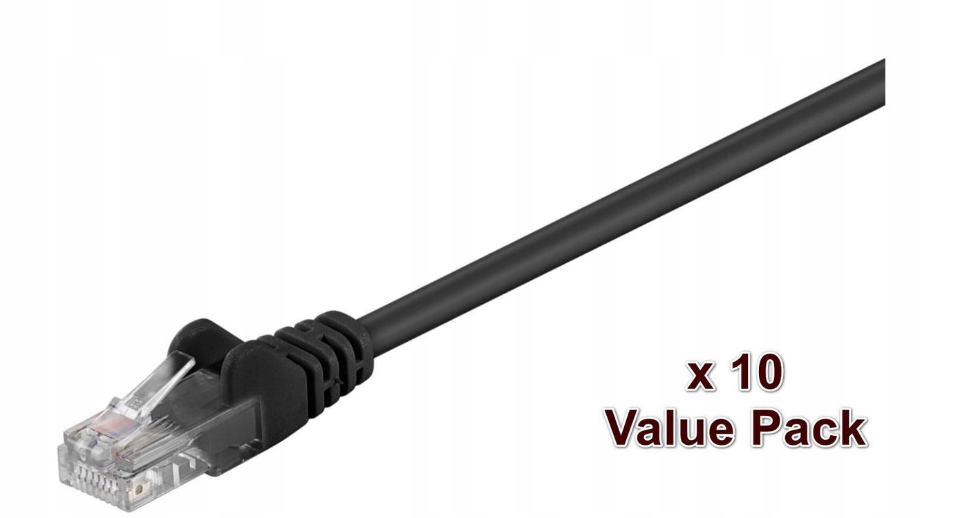 MicroConnect U/UTP CAT5e 3M Black 10 Pack