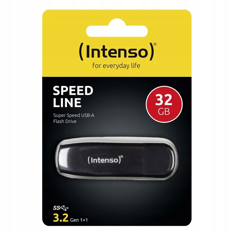 Intenso Speed Line Usb memória 32 Gb Type-A 3.0 2.0 Gen. Fekete Pendrive