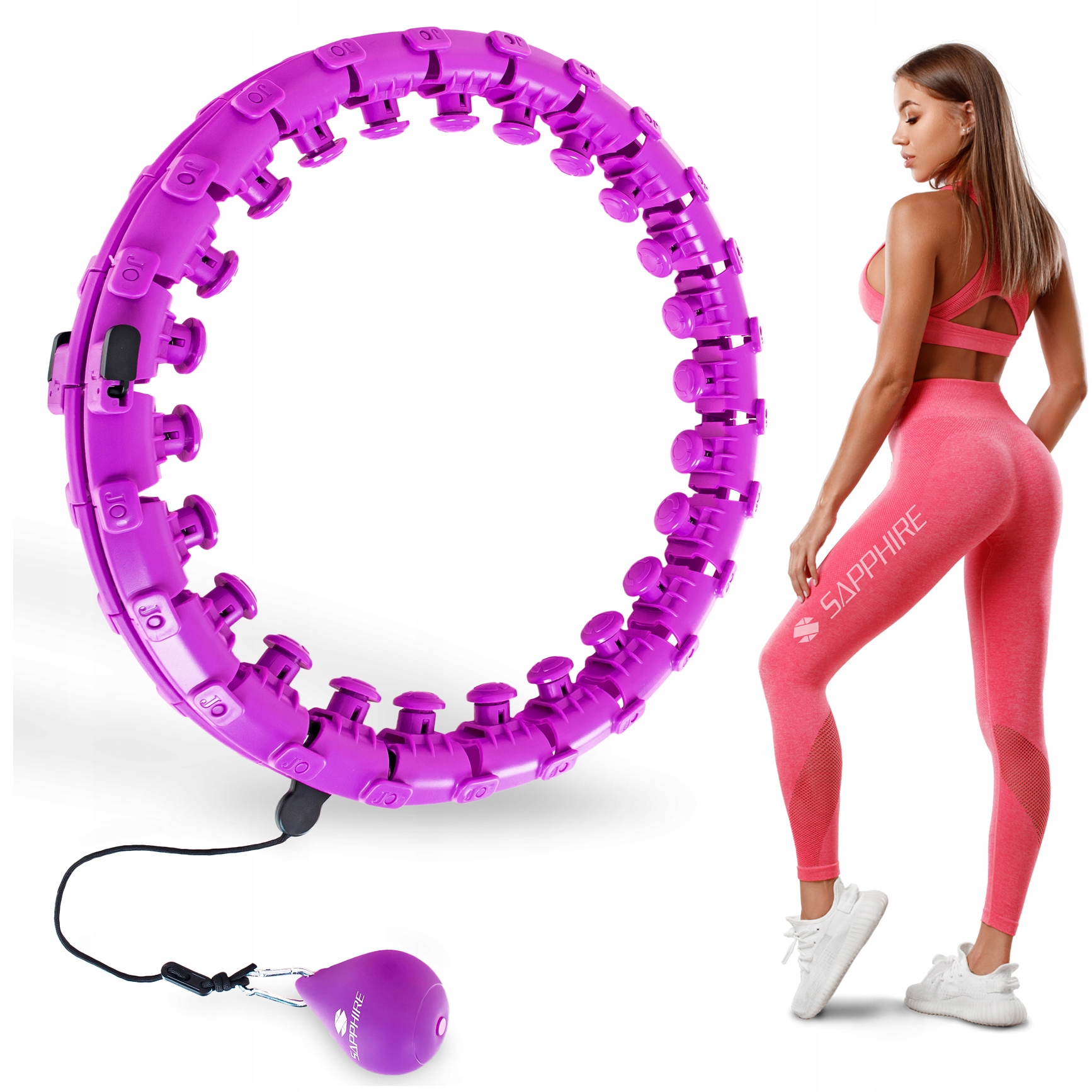 Hula-hop ODCHUDZAJĄCE z wypustkami SKŁADANE KOŁO grawitacyjne Z MASAŻEREM